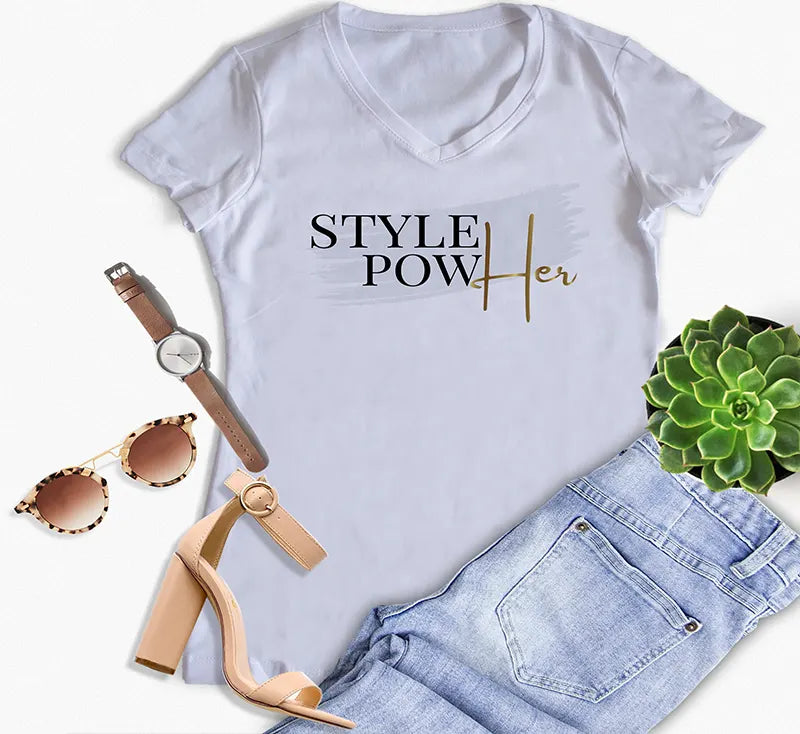 Style PowHer exclusive Neck T Shirt image 1